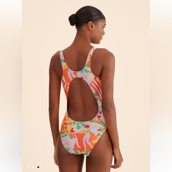 NWT Adidas x Farm Rio Swimsuit Pearl Citrine - Picture 3 of 4